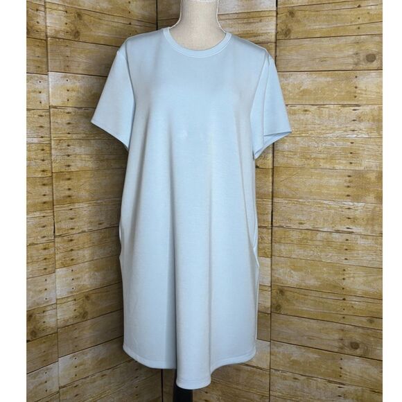 MEMBERS MARK SANDWASHED SCUBA SOLID CREWNECK CASUAL EVERYDAY T-SHIRT DRESS XL - Picture 1 of 3